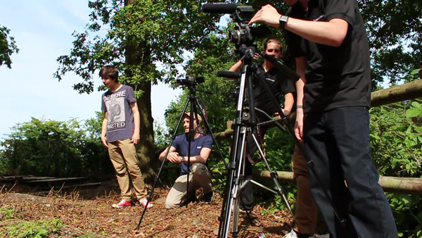 Luke, Ian, Dan, Dominic and Josh shooting a scene on one of our outdoor locations.