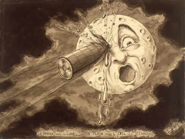 Concept art for George Melies' A Trip to the Moon - 1901